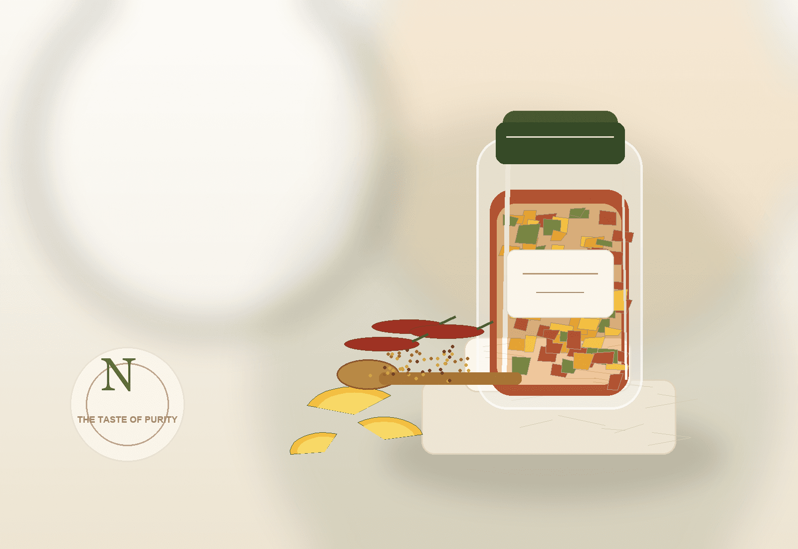 Nikolina mango pickle jar with mango slices, spices, and premium brand styling
